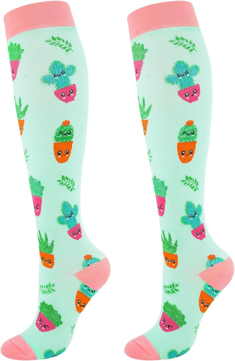 Junely Compression Socks for Women Knee High Stockings for Running Athletic Nurses Work Support Travel Flight Sports Gifts - Image 1